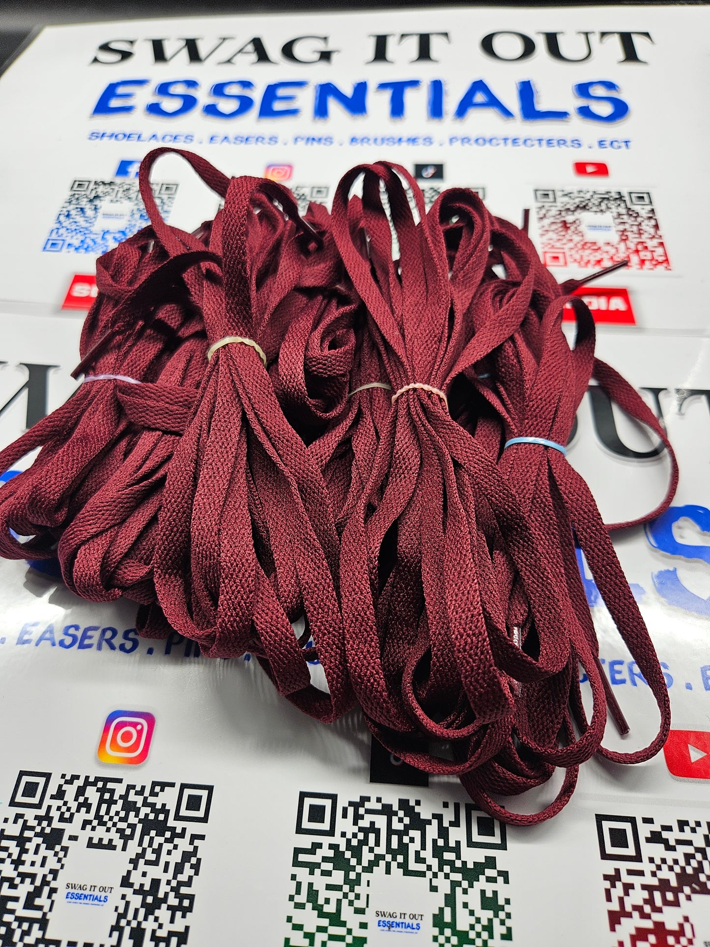 Burgundy shoelaces