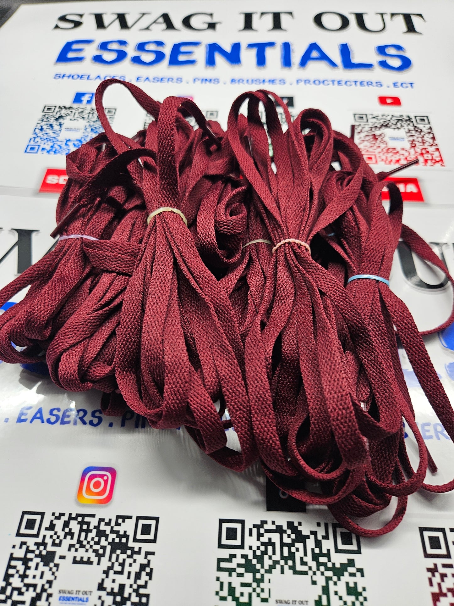 Burgundy shoelaces