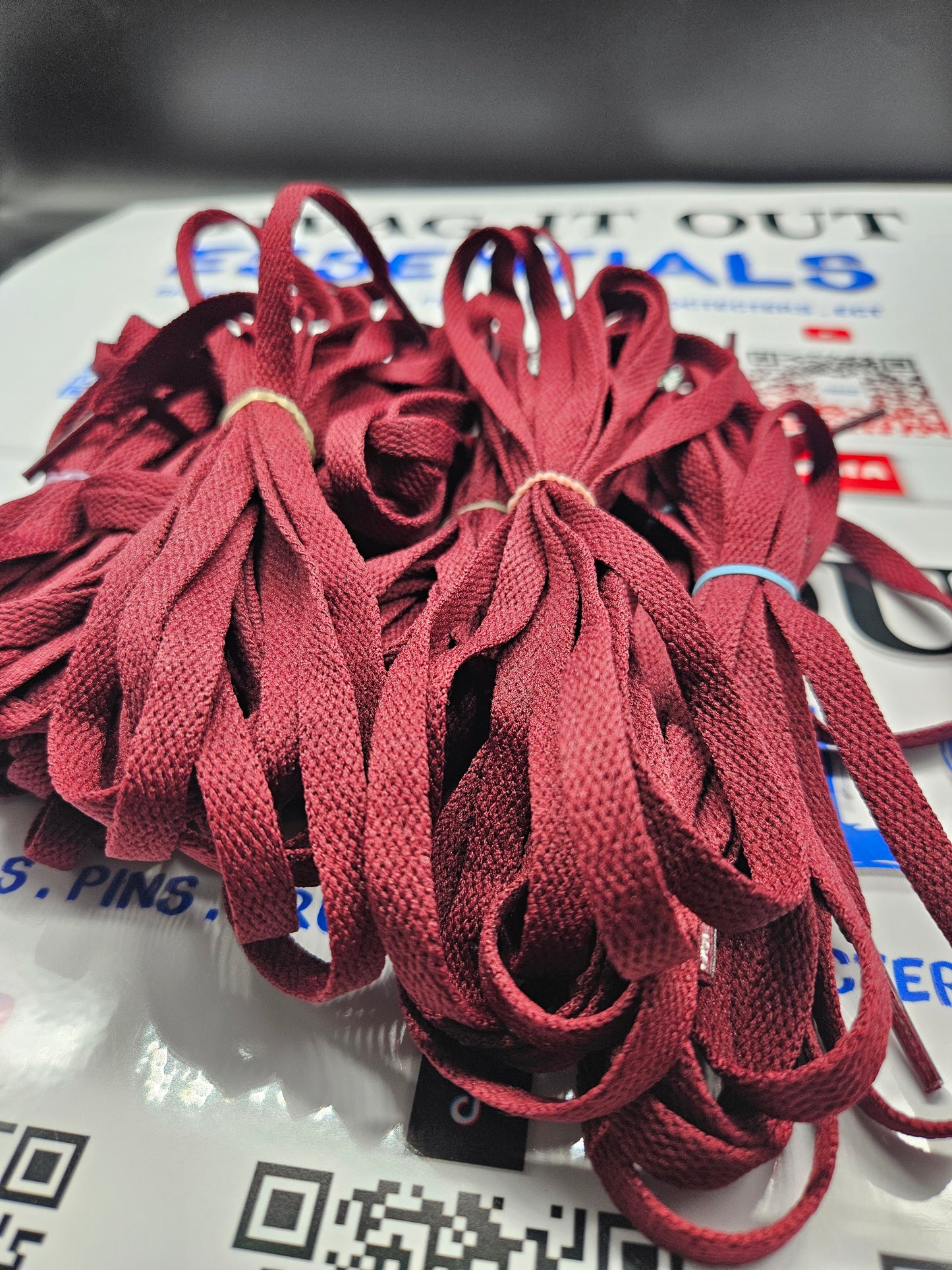 Burgundy shoelaces