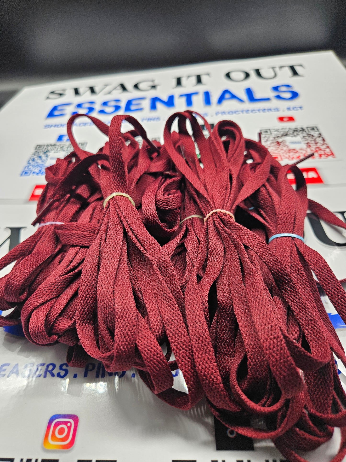 Burgundy shoelaces